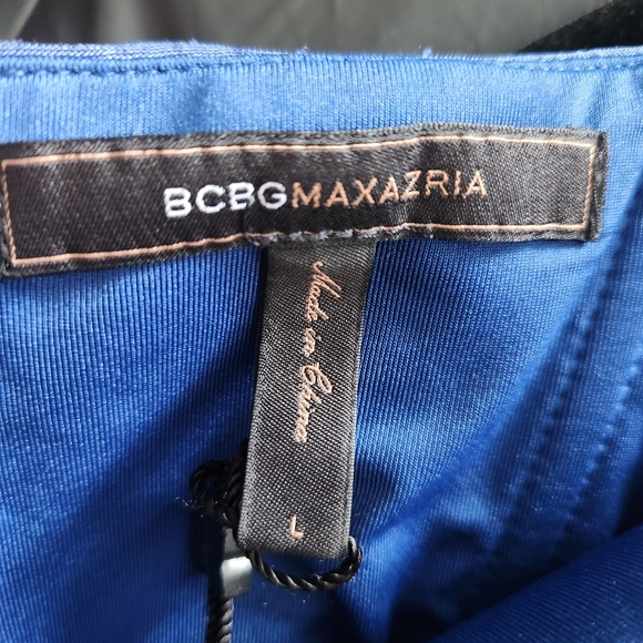 BCBG Maxazria Blue one shoulder blue dress - Picture 3 of 3